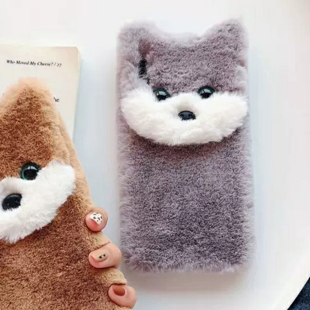 Grey Dog Puppy Furry Plush iPhoneXS/XS Max Case